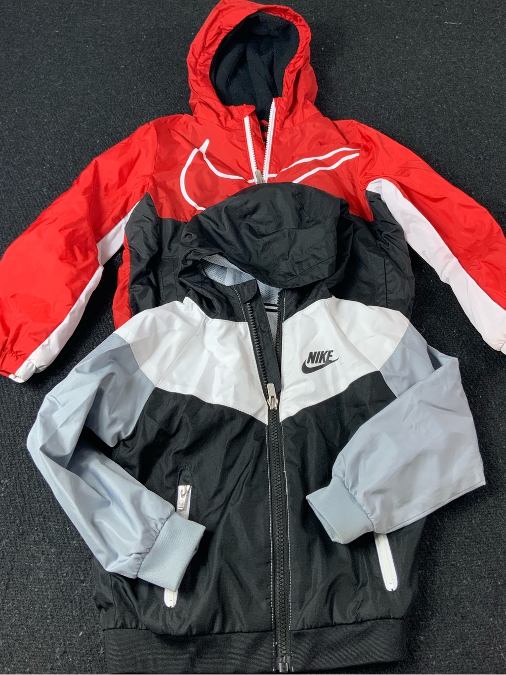 Nike Boys 3T 4T Windbreaker Jacket Lot 2 Full Zip Windrunner Big Swoosh Hooded